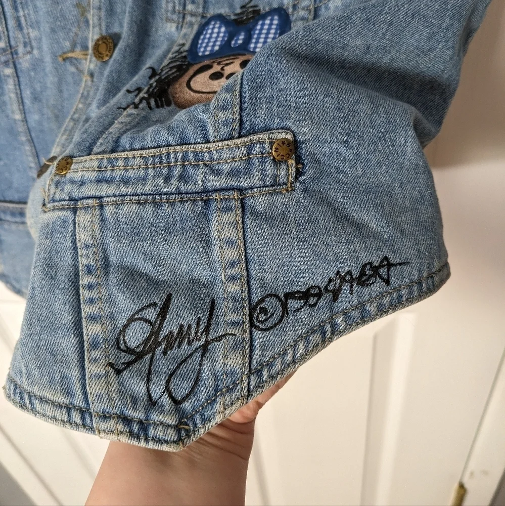Vintage Baccini Art-To-Wear Hand Painted Signed Denim‎ Vest Top Unisex Size M